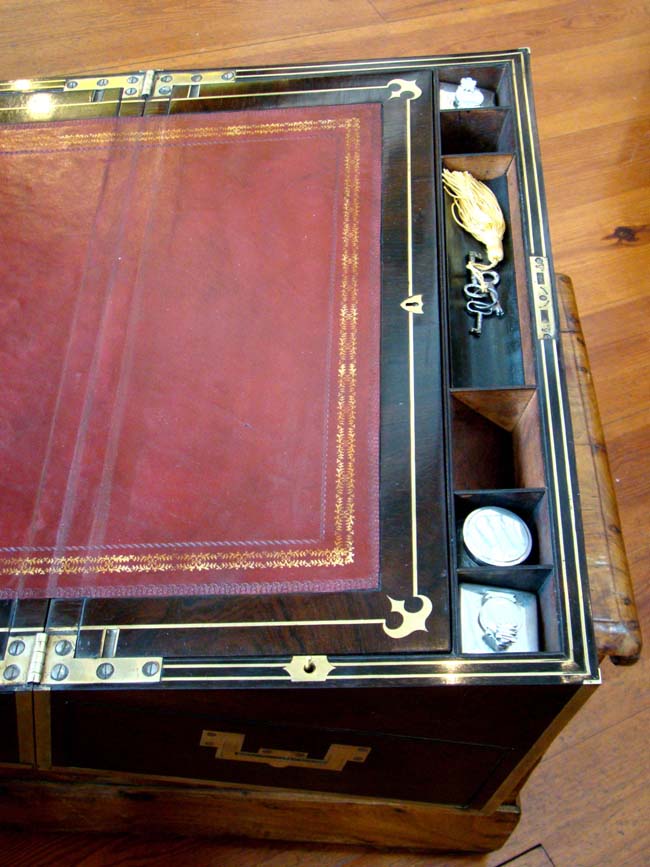 A Fabulous English Brass Mounted Rosewood combination Writing Box and Dressing Box circa 1825 — image 4